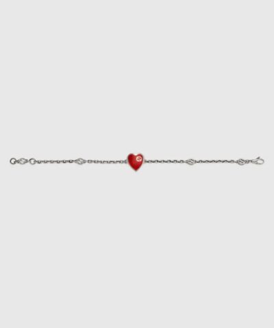Gucci GG Hearts Sterling Silver Red Enamel Bracelet 20257240 3