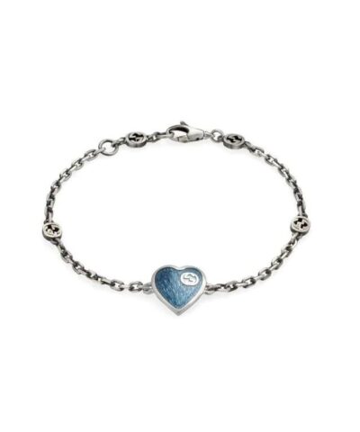 Gucci GG Hearts Sterling Silver & Red Enamel Bracelet-20257243