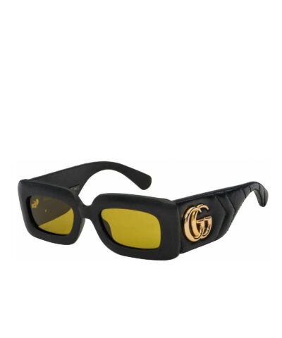 Gucci GG0816S 001 Quilted Leather Flat Top Sunglasses 20239293 1