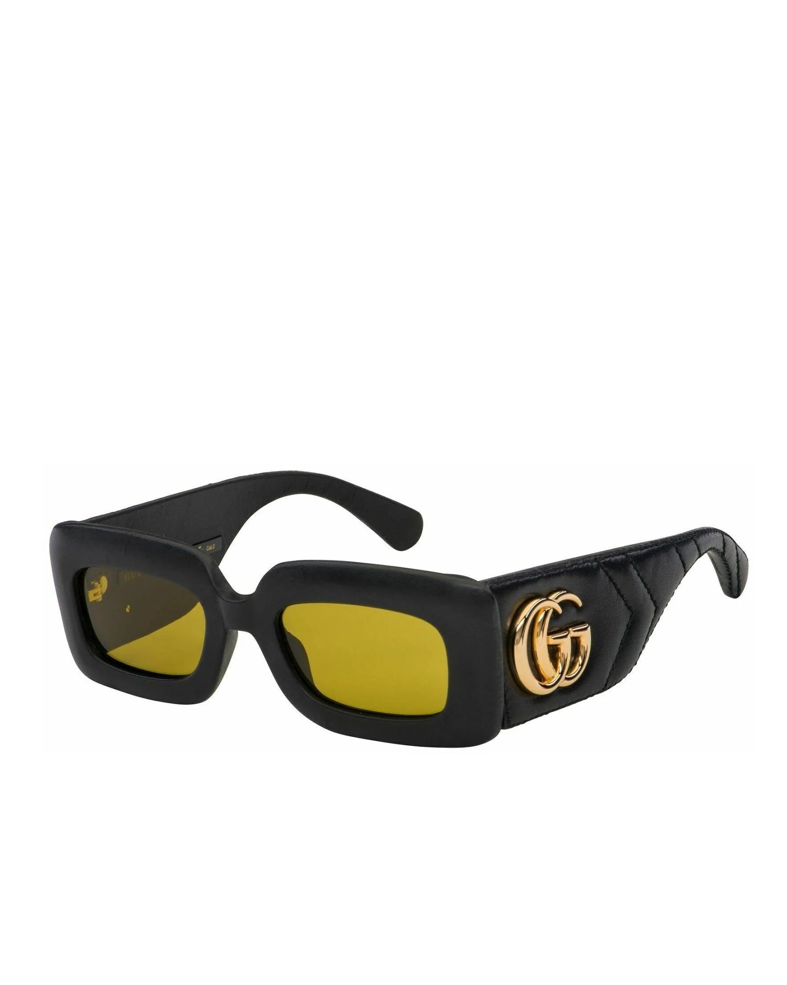 Alternative view of Gucci GG0816S 001 Quilted Leather Flat Top Sunglasses