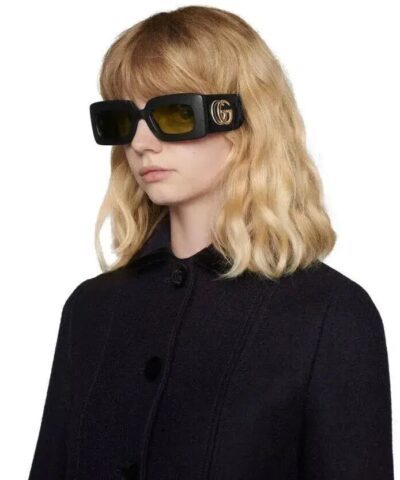 Gucci GG0816S 001 Quilted Leather Flat Top Sunglasses 20239293 5