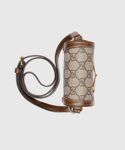 Gucci Horsebit 1955 Mini Bag Brown Leather Trim 20257266 2
