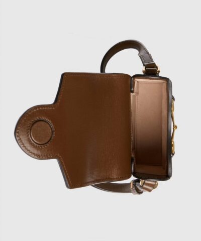 Gucci Horsebit 1955 Mini Bag Brown Leather Trim 20257266 4