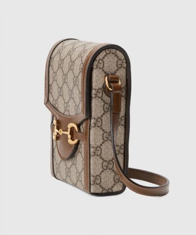 Gucci Horsebit 1955 Mini Bag Brown Leather Trim 20257266 6