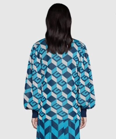Gucci Lame Jacquard Cardigan with Geometric G 20247504 4