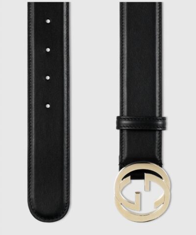 Gucci Leather Belt With Interlocking G Buckle 20257480 1
