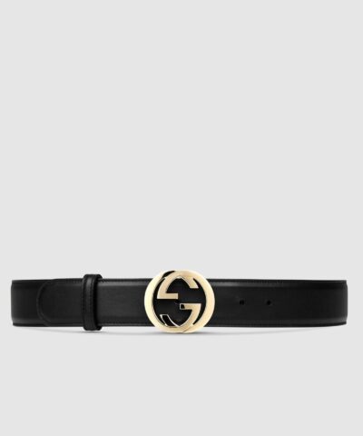 Gucci Leather Belt With Interlocking G Buckle-20257484