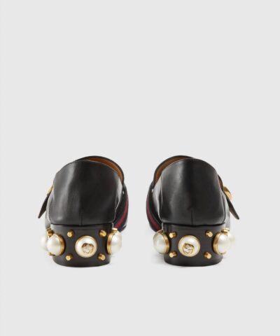 Gucci Leather Mid Heel Loafer Black 20256152 3