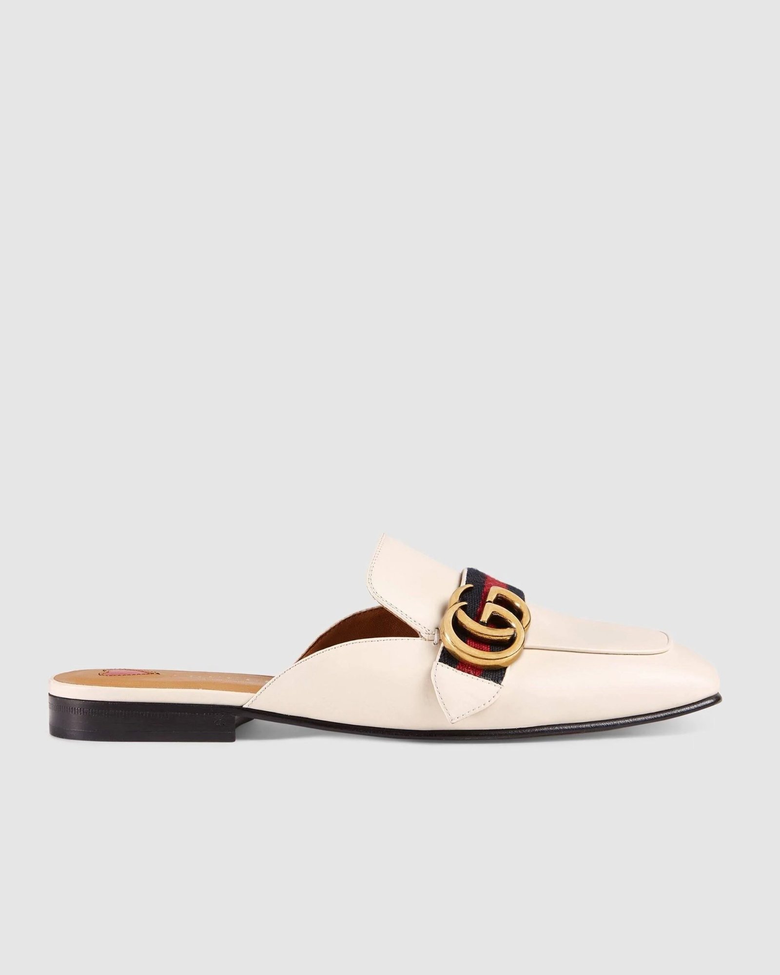 Gucci Leather Slipper, White-20256116