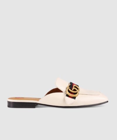 Gucci Leather Slipper, White-20256117