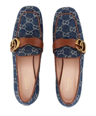 Gucci Marmont GG Medallion Denim Loafers 20248809 2