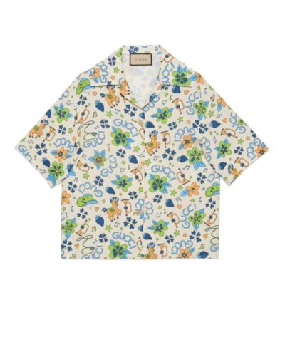 Gucci Retro Flower Print Viscose Shirt-20242419