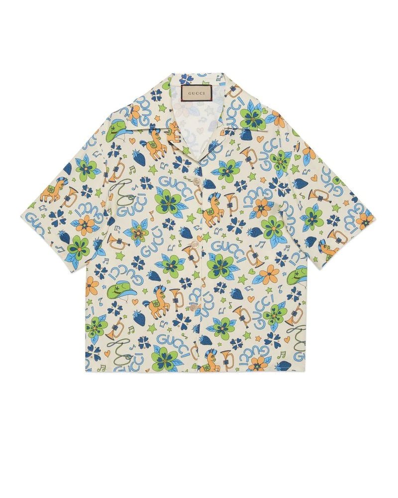 Gucci Retro Flower Print Viscose Shirt-20242419
