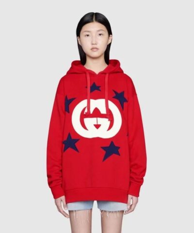 Gucci Star Embroidered Applique Double G Logo Hoodie 20251321 1