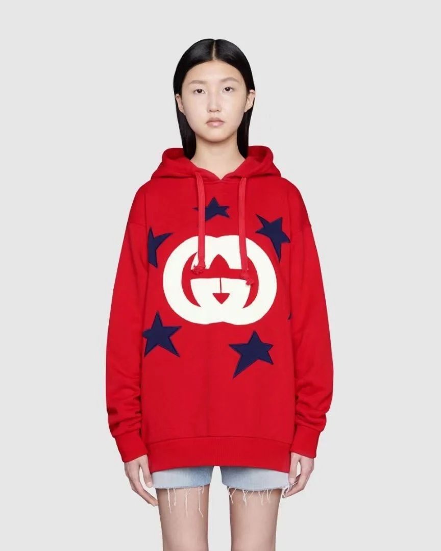 Alternative view of Gucci Star Embroidered Applique Double G Logo Hoodie