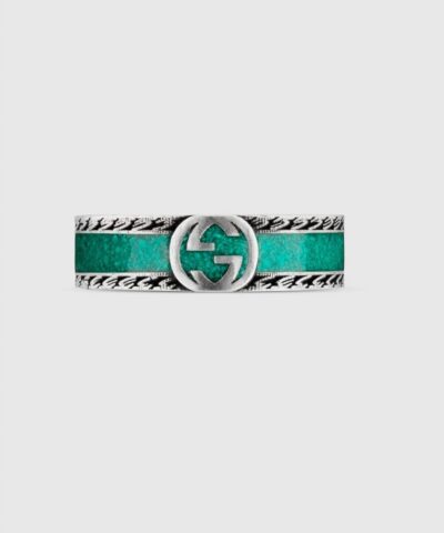 Alternative view of Gucci Sterling Silver & Enamel Interlocking G Ring