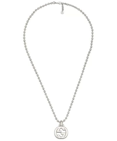 Gucci Sterling Silver Interlocking G Pendant Necklace 21.65 20257314 1
