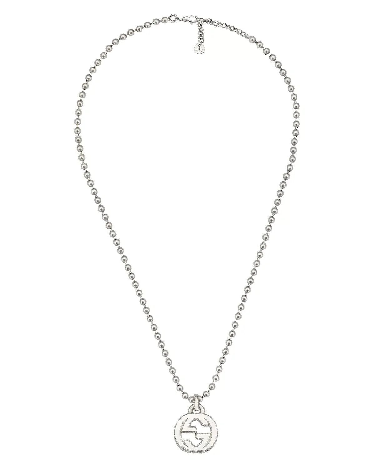 Alternative view of Gucci Sterling Silver Interlocking G Pendant Necklace, 21.65"