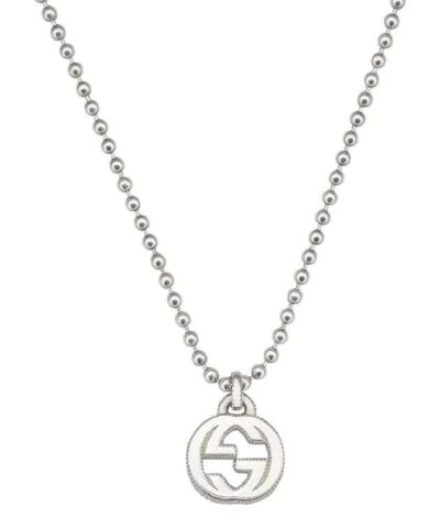 Gucci Sterling Silver Interlocking G Pendant Necklace, 21.65
