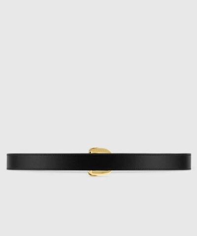 Gucci Thin Belt With Horsebit Buckle Black 20255787 2
