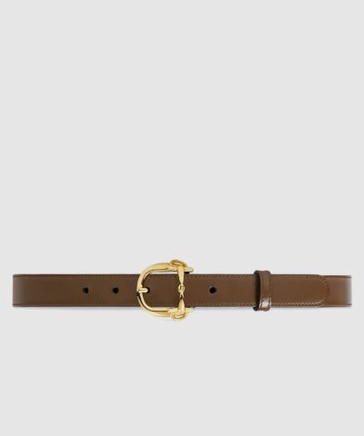 Gucci Thin Belt With Horsebit Buckle, Brown-20255796