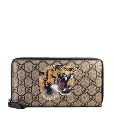 Gucci Tiger Print GG Supreme Zip Around Wallet-20251907