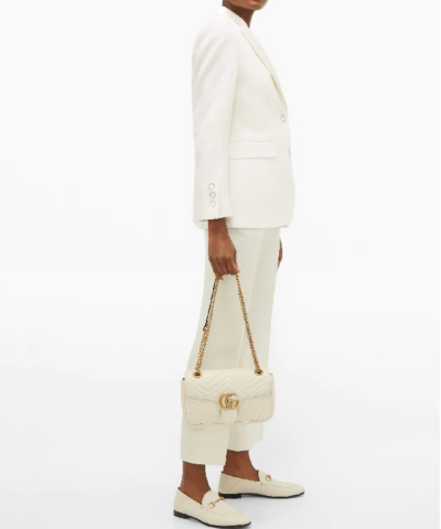 Alternative view of Gucci White Leather Horsebit Loafer