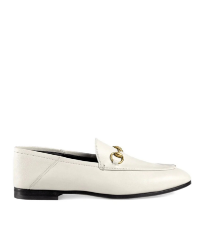 Gucci White Leather Horsebit Loafer-20248780
