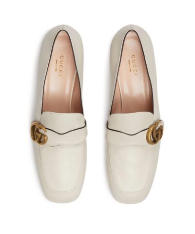 Gucci White Leather Loafers With Double G 20248838 2