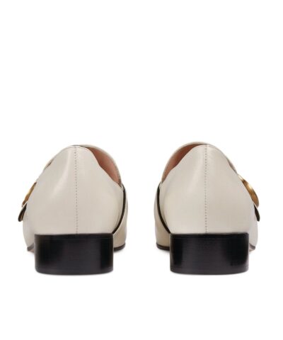 Gucci White Leather Loafers With Double G 20248838 3