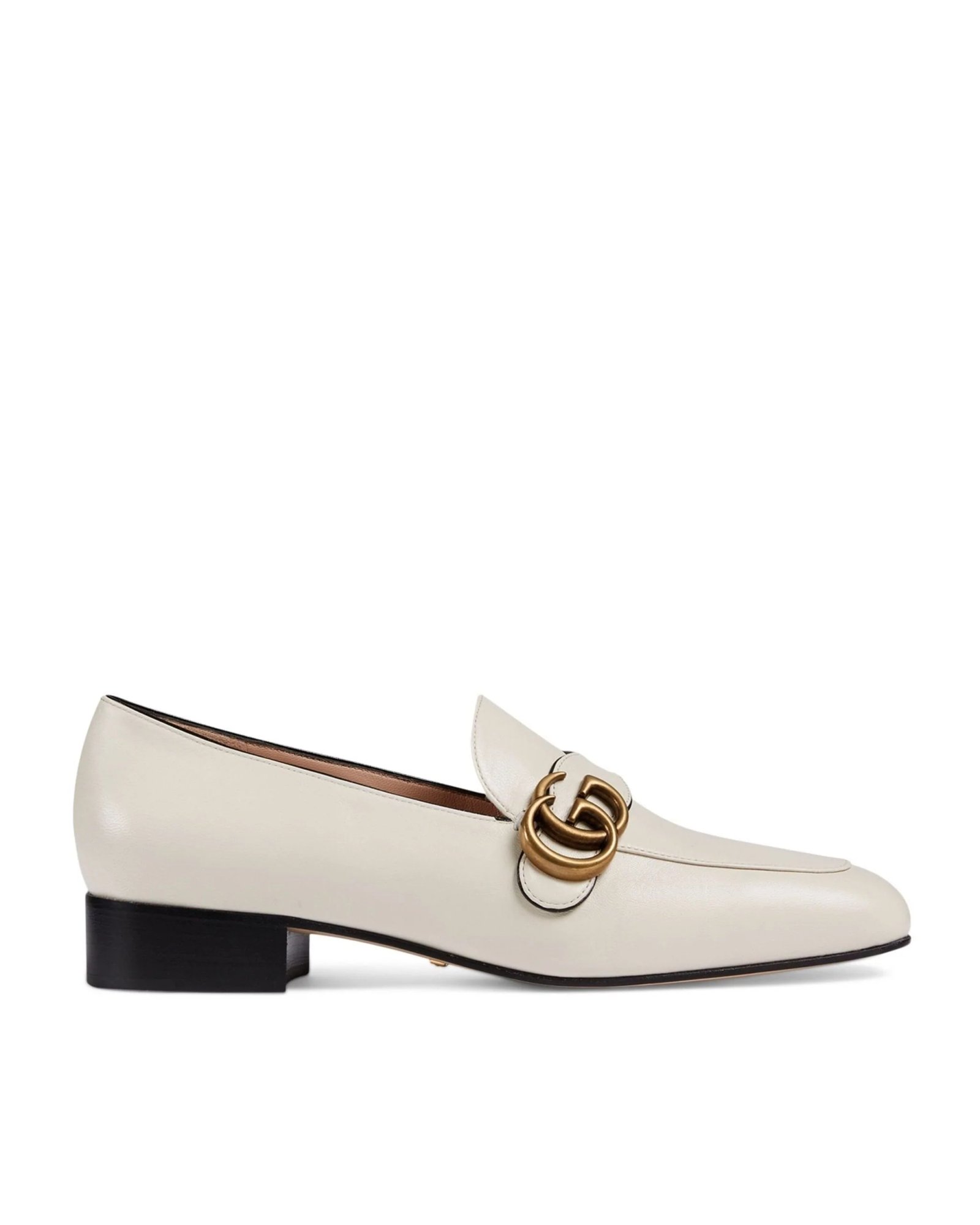 Gucci White Leather Loafers With Double G-20248838