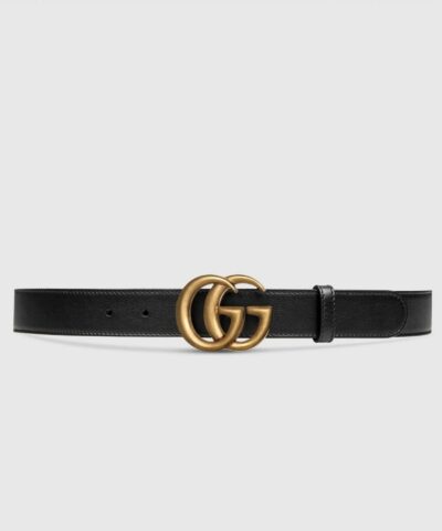 Gucci Wide Leather Belt With Double G Buckle 20253037 2