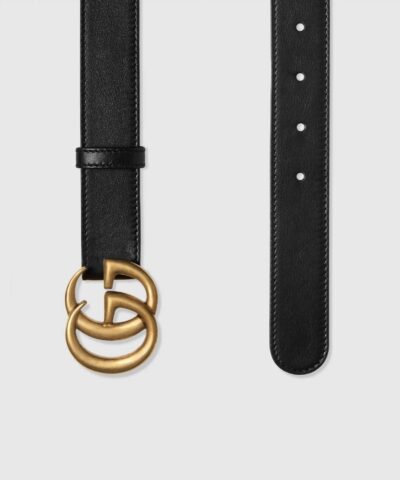 Gucci Wide Leather Belt With Double G Buckle 20253037 3