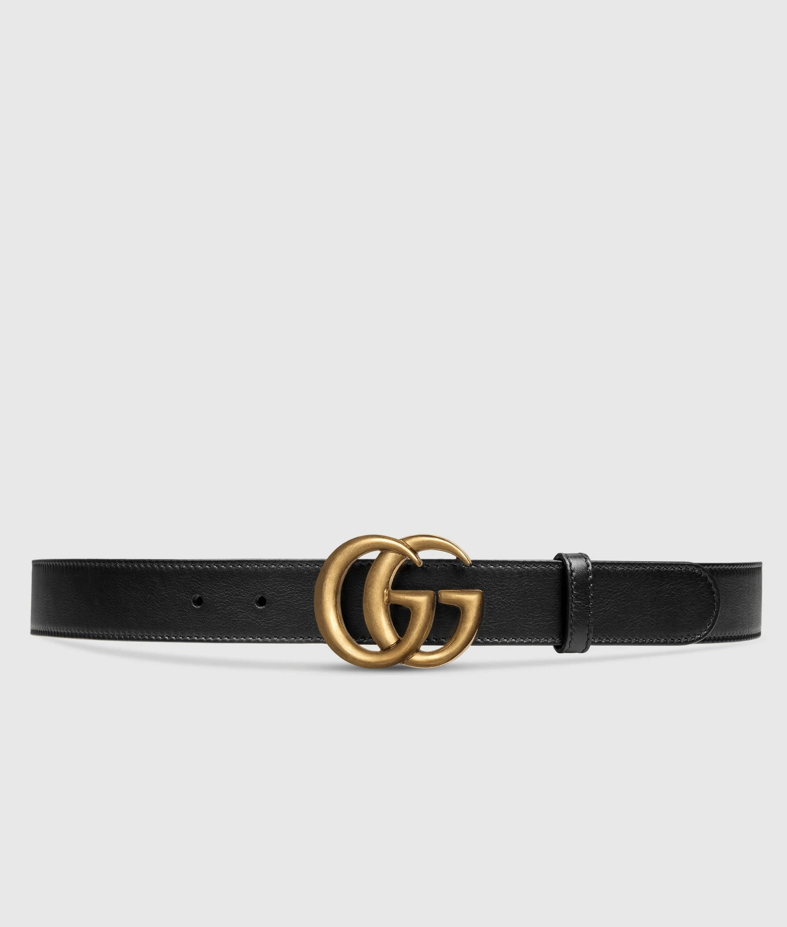 Gucci Wide Leather Belt With Double G Buckle-20253037