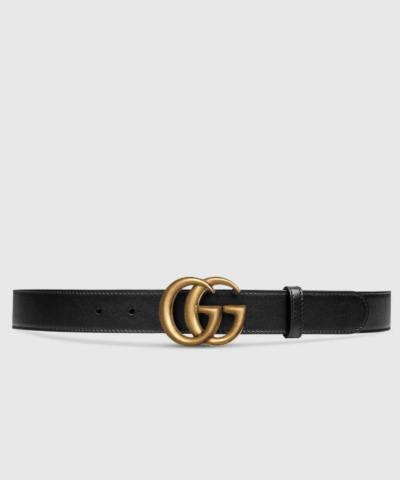 Gucci Wide Leather Belt With Double G Buckle-20253043