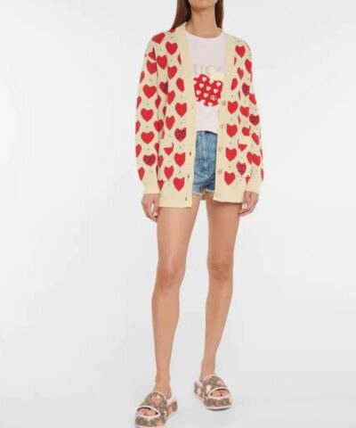 Gucci Womens Gucci Les Pommes Cotton Heart Sweater 20246686 1
