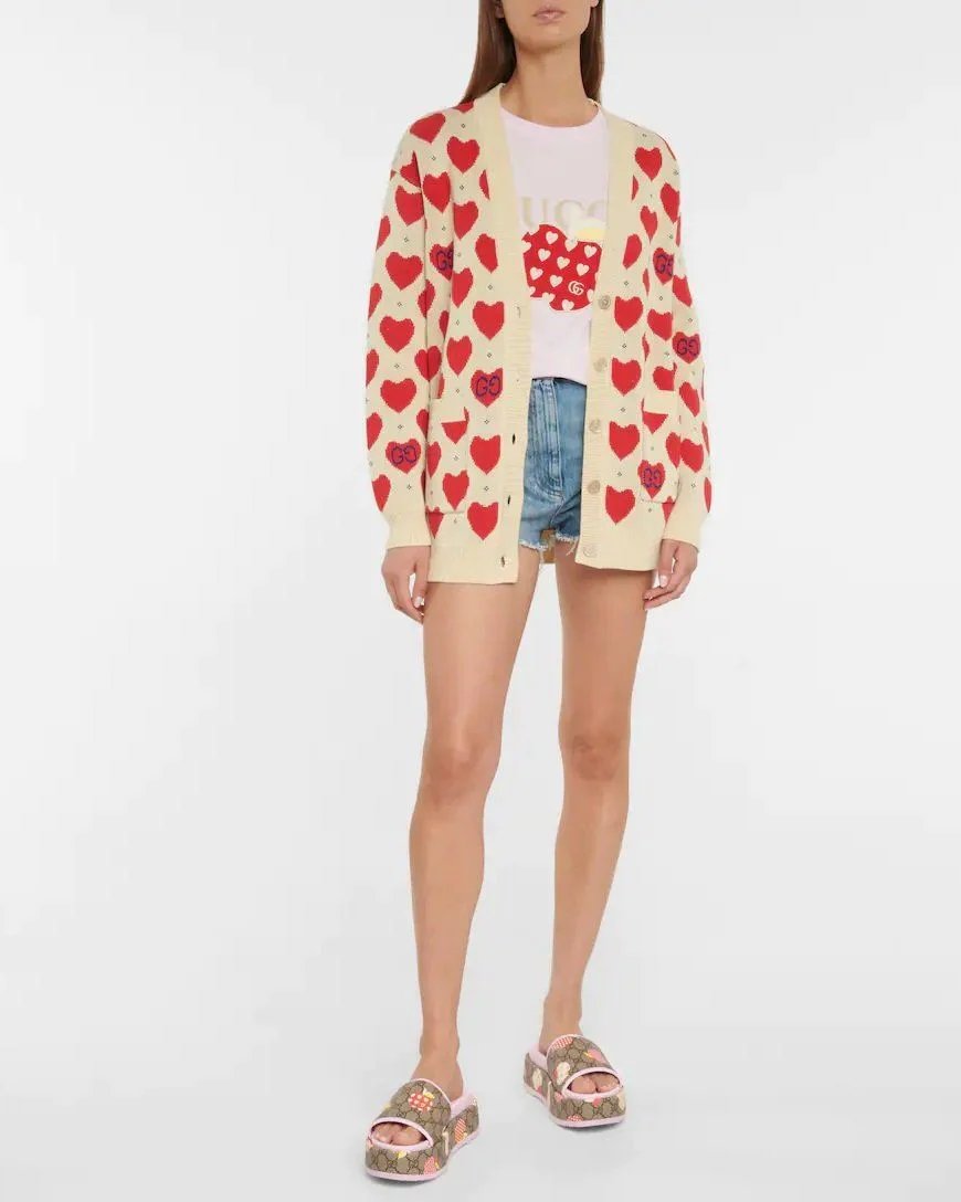 Alternative view of Gucci Women's Gucci Les Pommes Cotton Heart Sweater