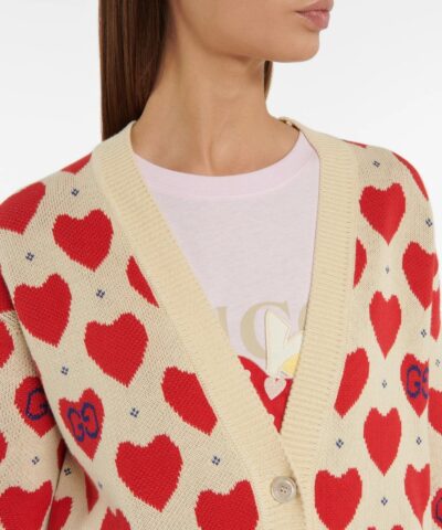 Gucci Womens Gucci Les Pommes Cotton Heart Sweater 20246686 2