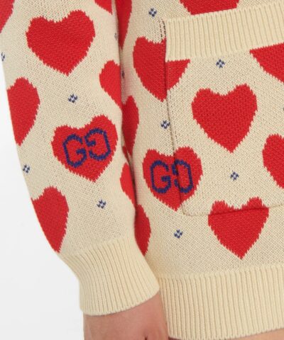 Gucci Womens Gucci Les Pommes Cotton Heart Sweater 20246686 4