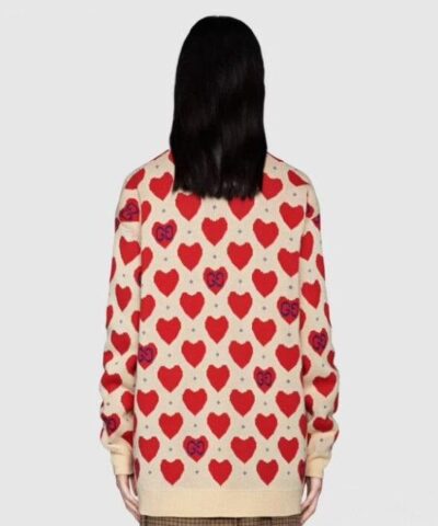 Gucci Womens Gucci Les Pommes Cotton Heart Sweater 20246686 5