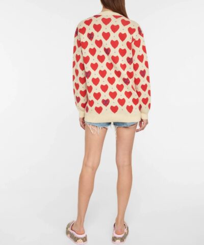 Gucci Womens Gucci Les Pommes Cotton Heart Sweater 20246686 6