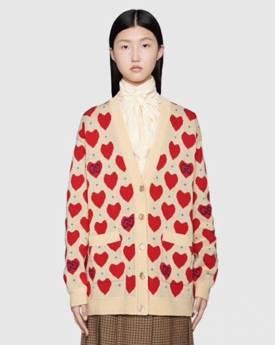 Gucci Women's Gucci Les Pommes Cotton Heart Sweater-20246686