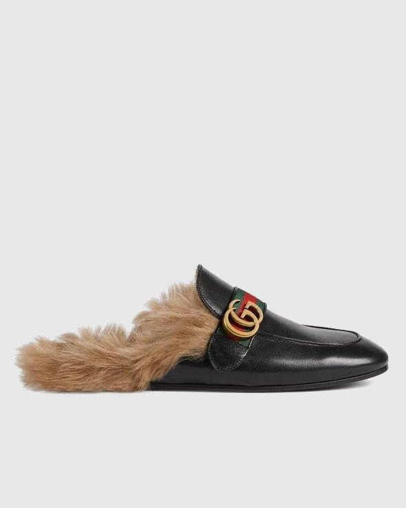 Gucci Women's Princetown Leather Slipper With Double G-20236447