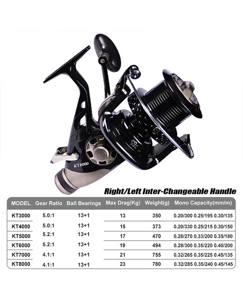 Alternative view of 13+1BB Aluminium Spool Interchangeable Left Right Handle Spinning Reel for Sea & River Fishing