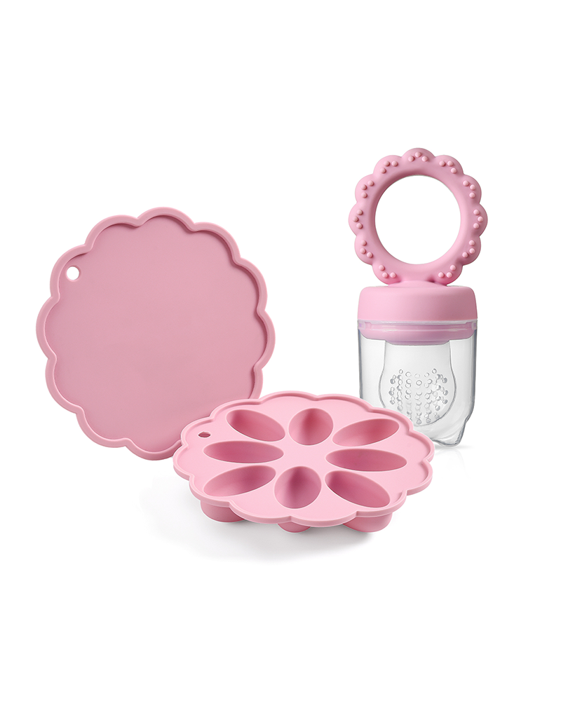 Silicone Baby Teether & Ice Cube Mold Set – Cartoon Design, Summer Cooling for Baby Feeding