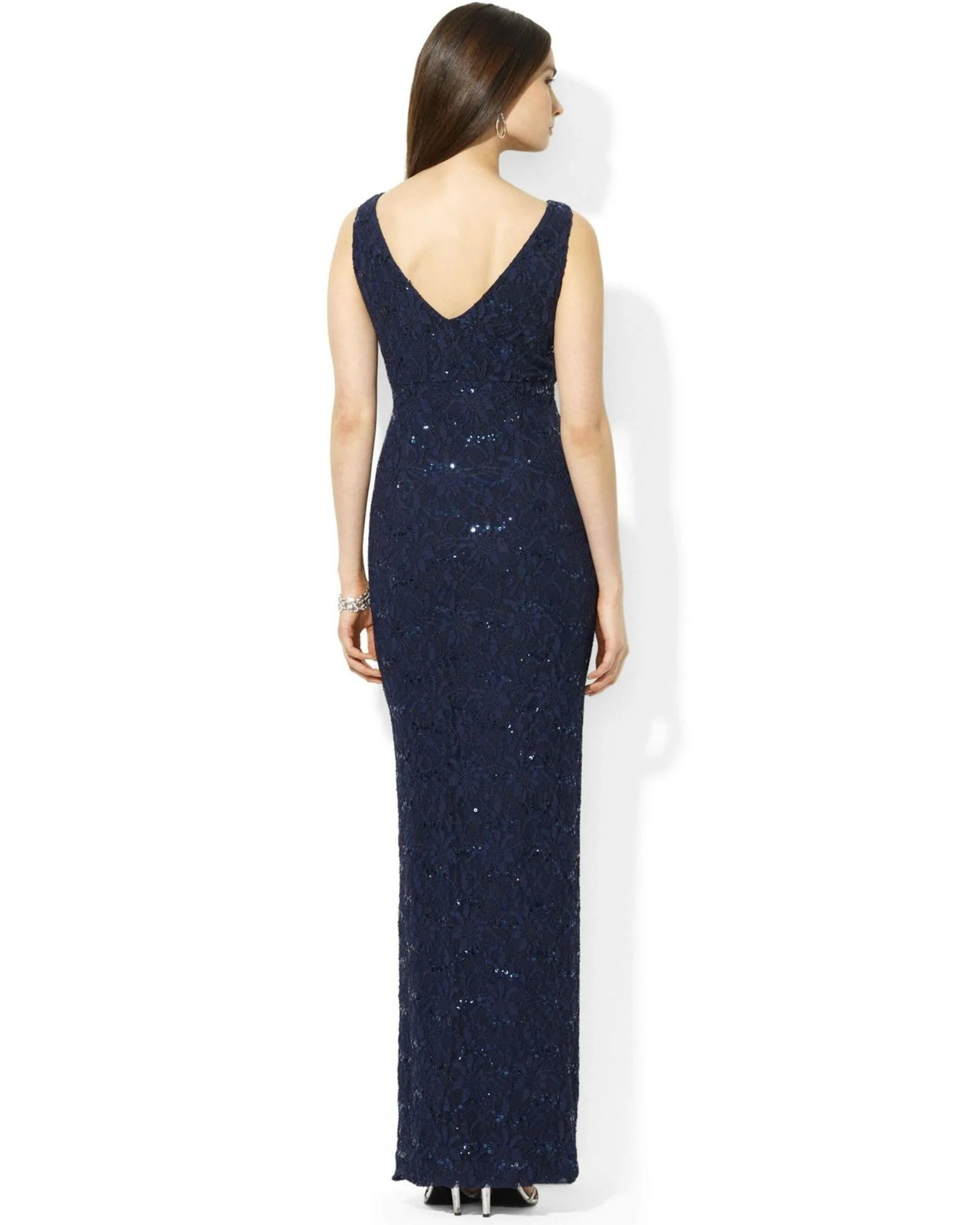 Alternative view of Lauren Ralph Lauren Sleeveless Sequined Lace Gown