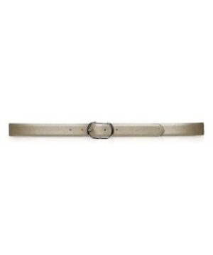 Lauren Ralph Lauren Whitby Leather Centerbar Belt Silver Mink-20229599