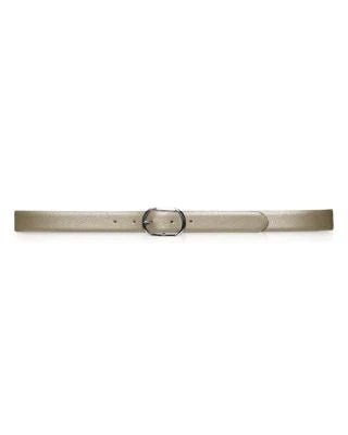 Lauren Ralph Lauren Whitby Leather Centerbar Belt Silver Mink-20229599