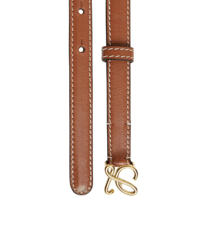 Loewe 1.5cm Brown Leather Logo Plaque Belt 20252836 2