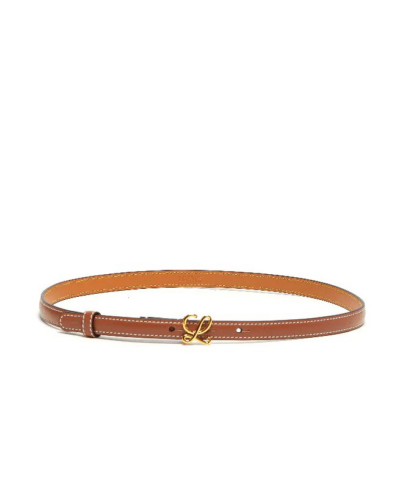 Loewe 1.5cm Brown Leather Logo Plaque Belt 20252836 3